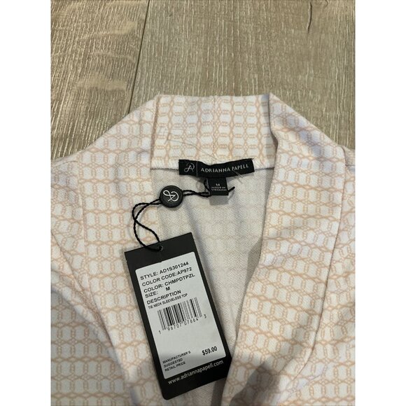 Adrianna Papell -204 Vintage Style Sleeveless Printed Tie Neck Blouse Size M NWT - Picture 6 of 6